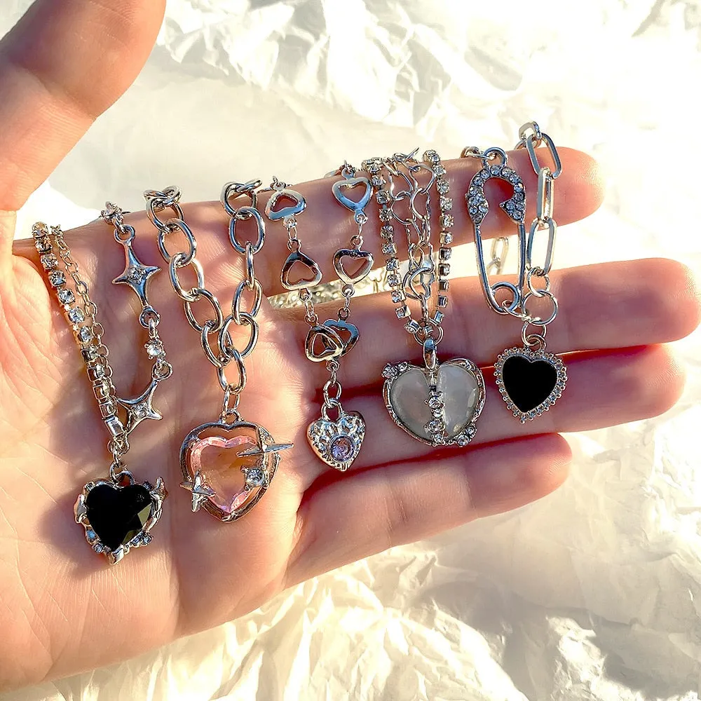 Y2K / E-Girl Style Necklace With Heart Pendant