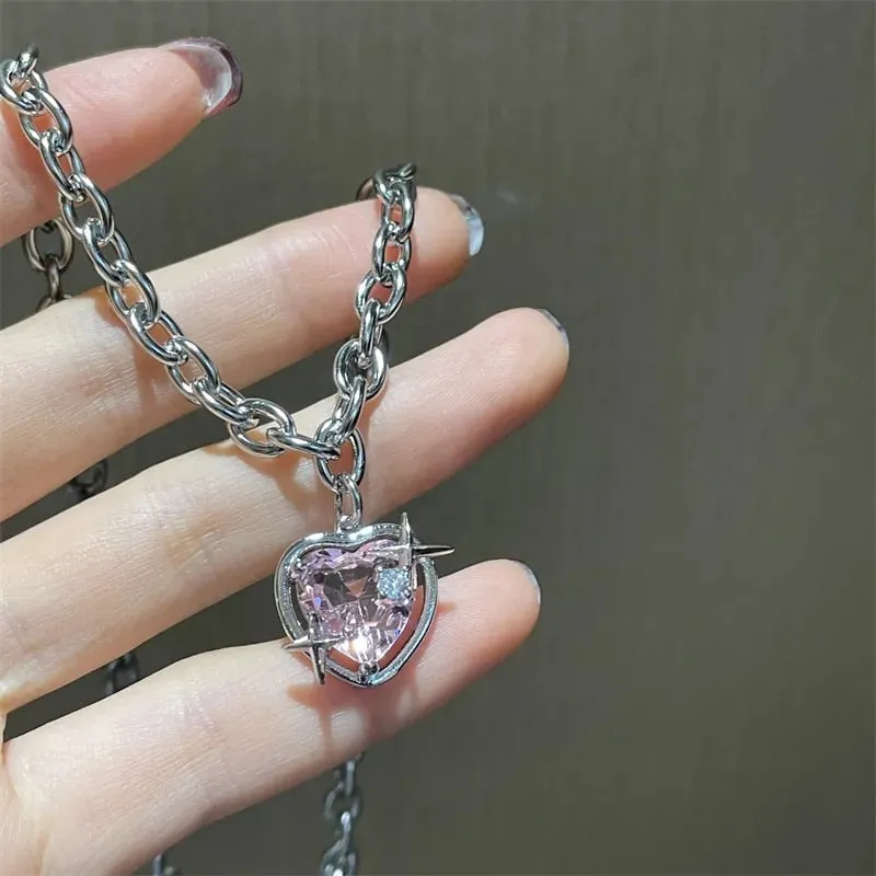 Y2K / E-Girl Style Necklace With Heart Pendant