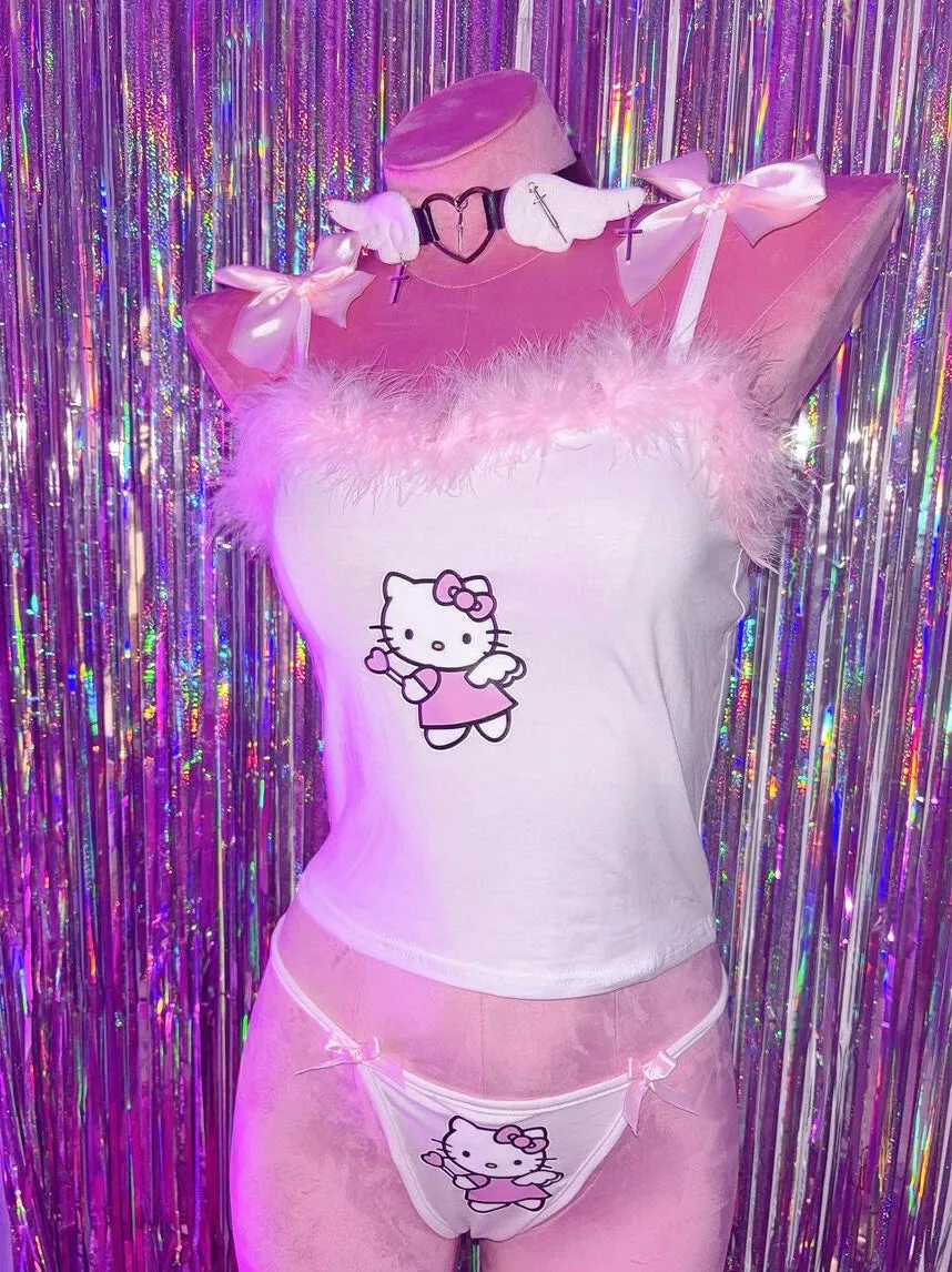 y2k white hello kitty vest by11302